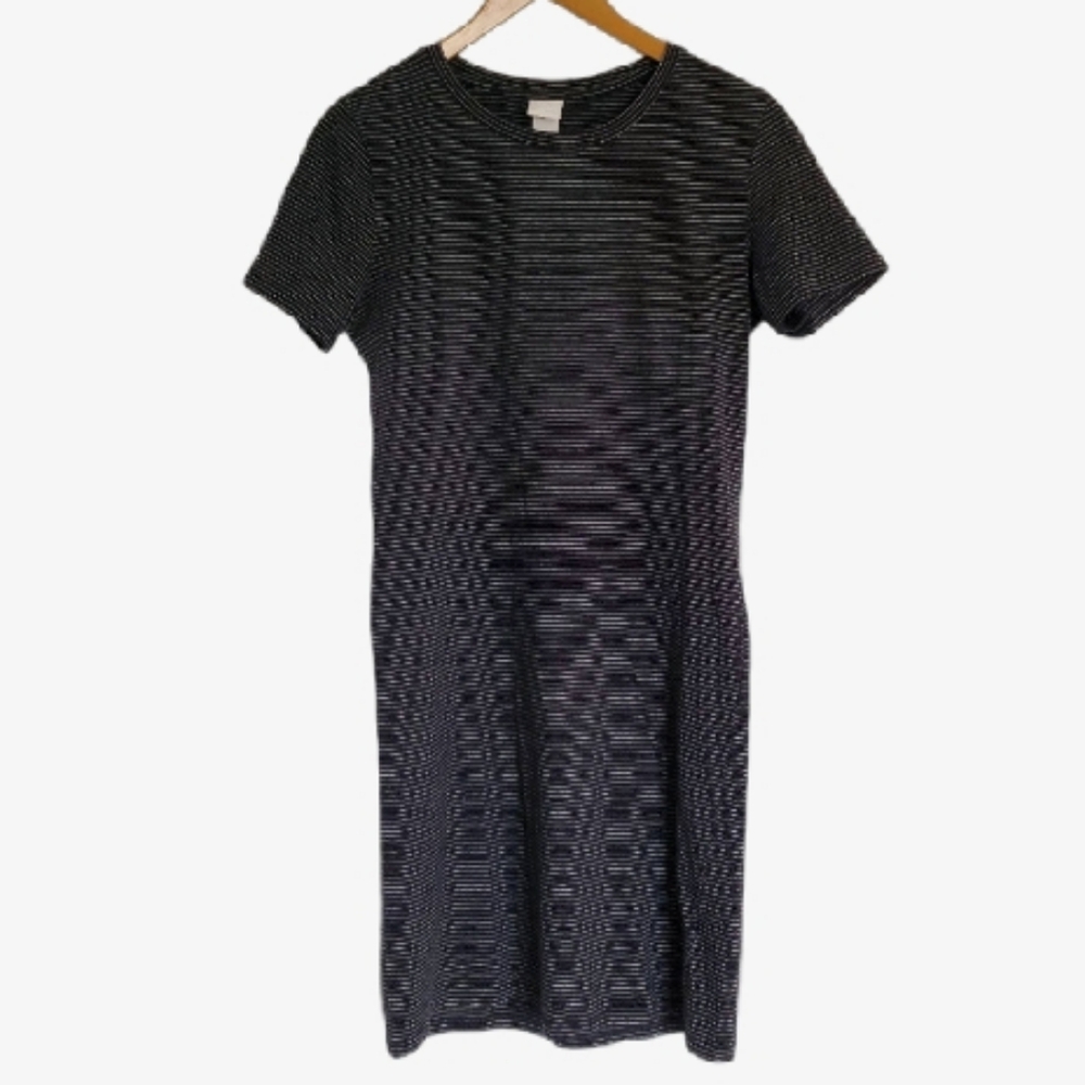 H&M Black And White Pinstripe Casual Tshirt Dress
